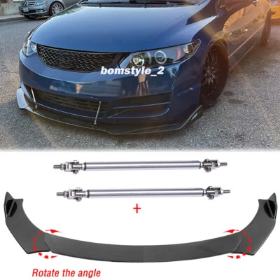 Карбоновый спойлер закраина переднего бампера + стержни стоек для Toyota Yaris R 2016-20 - Изображение 1 из 4