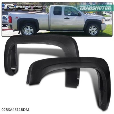 Fit For 07-13 Chevy Silverado 1500/2500HD/3500HD Factory Style Fender Flares - Image 1 of 4