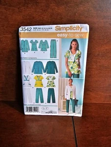 SIMPLICITY 3542 Misses Scrub Pants Top Jacket Patterns Size AA 10-18 Uncut FF - Picture 1 of 3