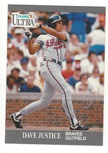 DAVE JUSTICE 1991 Fleer Ultra #7 NM-MT MLB Atlanta Braves