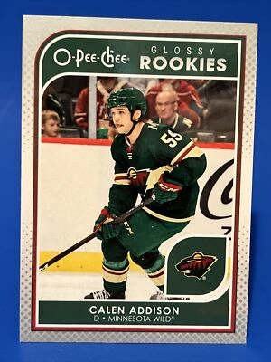 2021-22 O-Pee-Chee Calen Addison Glossy Rookie Card #R-17 Minnesota Wild SP - Image 1 of 2