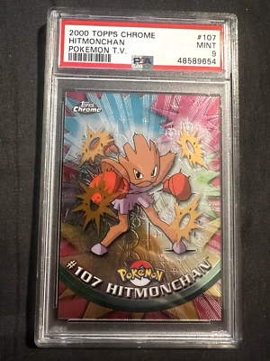 PSA 9 MINT POKEMON TOPPS CHROME 107 HITMONCHAN - Image 1 of 2