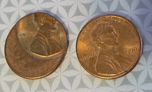 1990 Lincoln Cent Pair – 50% Off-Center Mint Error + Uncirculated – Same Bag – - Picture 1 of 14