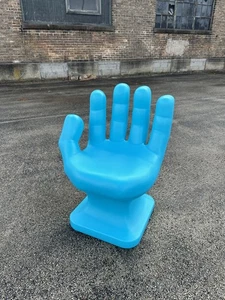 Aqua LEFT Hand Shaped Chair 32" tall adult 70's Retro EAMES iCarly NEW - Picture 1 of 10