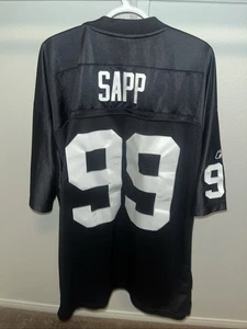 Vintage Reebok Mens Jersey Warren Sapp #99 Oakland Raiders NFL Size 2XL - Picture 1 of 13