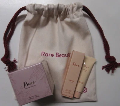 Rare Beauty EDP 1,69 oz + raro bálsamo ámbar capa vainilla 0,67 oz + bolsa de lona Foto 1 de 4