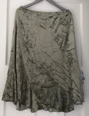 **GEORGE CRUSHED VELVET PULL ON SKIRT CHRISTMAS PARTY ELASTICATED WAIST** - Image 1 of 4