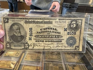 1902 PB $5 National Currency. Charter 8108 - Saint Paul, Minnesota - Fine Est - Picture 1 of 2