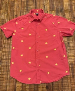 Cartoon Network rotes Hemd gelbe Sterne Medium Herren kurzarm " - Bild 1 von 11