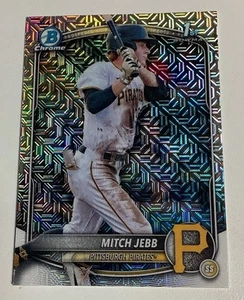2025 Bowman Mega Box MITCH JEBB Chrome Mojo Refractor 1st Prospect Card Pirates - Bild 1 von 2