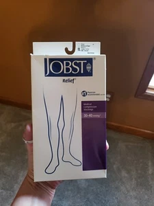 Jobst Woman's Beige Sz:M W/SBand Knee High Open Toe Compression 30-40 mmHg NIB - Picture 1 of 8