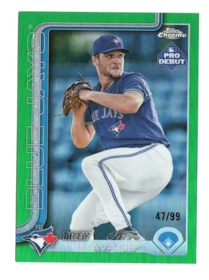 2025 Topps Pro Debut Trey Yesavage Green Chrome 47/99 #PDC-45 Blue Jays RC - Image 1 of 2