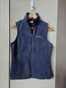 Columbia Navy Blue Fleece Vest Size S Layering Winter Cozy Warm Zip Up Vest  - Picture 1 of 7
