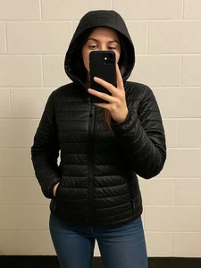 Rydale Black Quilted Hooded Jacket - Size M - Picture 1 of 7