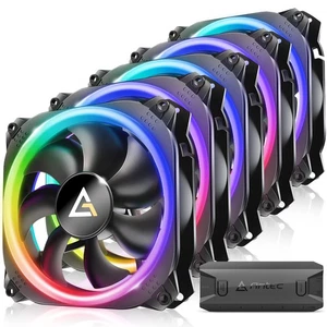Antec RGB 120mm PC Fans - 5V-3PIN Addressable Motherboard SYNC 5 Packs With C... - Afbeelding 1 van 7