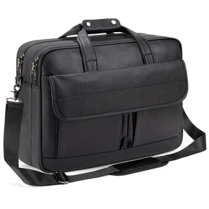 Men's Leather Messenger Bag, 15.6 Inches Laptop Briefcase Business Satchel Co... - Picture 1 of 5