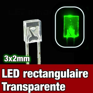325V/25# LED rectangulaire 3x2 Vert 25pcs - Rectangular LED Green - Imagen 1 de 1