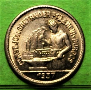CONSEJO DE SANTANDER PALENCIA Y BURGOS, 1937, 50 Centimos, Ensayador PJR, SC. - Imagen 1 de 2