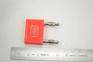 Kurzschlußstecker 4mm, 19mm Abstand mit Zusatzkontakt - rot - Bild 1 von 2
