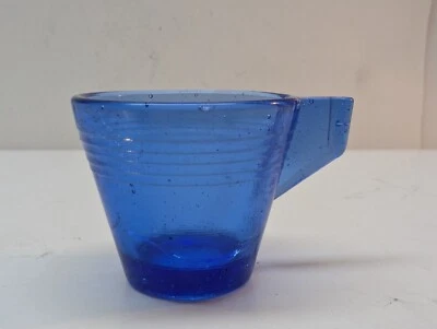 Taza crema azul cobalto vintage mango único Hazel Atlas tono moderno 1,5 pulgadas Foto 1 de 4