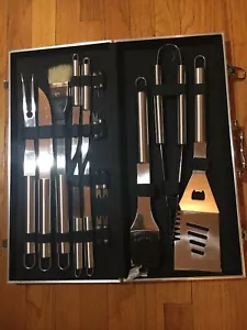 Grilled To Perfection 18 Piece Stainless Steel Barbecue Accessory Set With Case - Picture 1 of 6