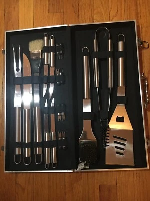 Grilled To Perfection 18 Piece Stainless Steel Barbecue Accessory Set With Case - Image 1 of 4