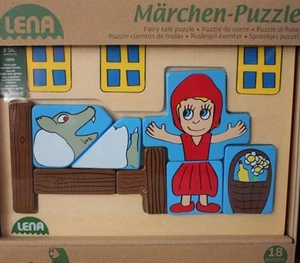 **ROTKÄPPCHEN + der Wolf**Märchenpuzzle**Holz**LENA**neu - Picture 1 of 1