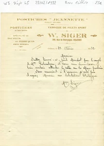 Dépt 45 - Orléans 289 Rue de Bourgogne - Rare Secteur de la Coiffure 22/02/1932 - Picture 1 of 1