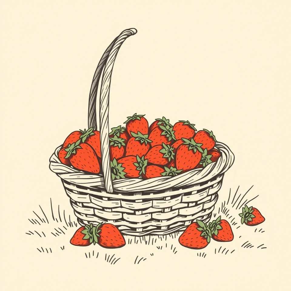 Imagen digital Fresas en el cesked abstracto archivo imprimible Foto 1 de 1