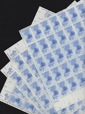 US 1247 5c New Jersey Tercentenary Lot of 4 Mint Sheet OG NH - Image 1 of 3