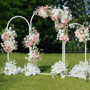 3x Hochzeitsbogen Metall Traubogen Hochzeit Ballonbogen Blumen Rahmen 1,5/1,8/2m - Bild 1 von 16