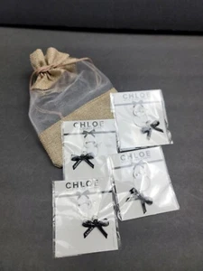 Chloe Black Bow Set Of 4 Wine Glass Charms - NIP - Picture 1 of 5
