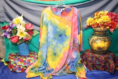 Women's Tied-Dyed Dress Size Plus 2 XX-Large shirt casual beach top comfort tee - Image 1 of 4