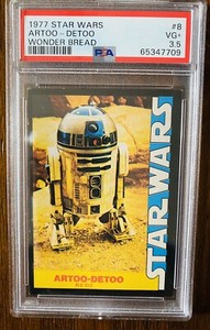 1977 Star Wars Wonder Bread ARTOO-DETOO #8 R2D2 PSA 3.5 VG+ Vintage Rookie Card