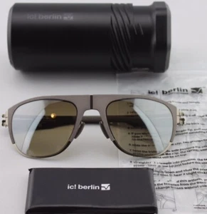 Ic Berlin 50 Arnouxstrabe Bronze Zement Metallgestell grau braune Gläser Sonnenbrille - Bild 1 von 8