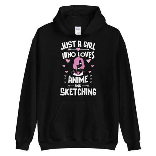 Neu Anime And Sketching Just A Girl Who Loves Anime Unisex Premium Hoodie