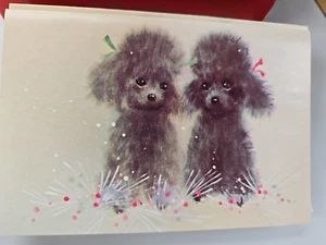 Vintage Set of 23 Christmas Cards Poodle Dog 1960s Norcross Nice Pair - Picture 1 of 6