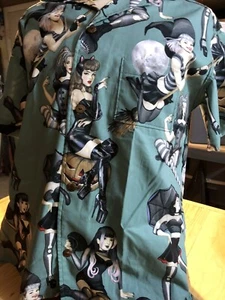 "Gorgeously Goth”, LG, Man's Tropical Shirt, Something Fishy Shirts, Handmade - Picture 1 of 4