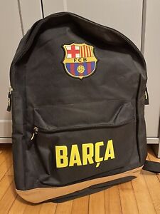 FC Barcelona Backpack / Mochila in Black & Brown with Club Badge and ‘Barca’