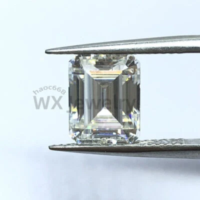 4x6~10x14mm White D Color VVS1 Emerald Cut Loose Moissanite Gemstone Certificate - Image 1 of 4
