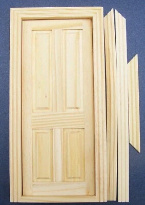 Pack Of 4 Wooden 4 Panel Doors Tumdee 1:12 Scale Dolls House Miniature DIY 049 - Image 1 of 4