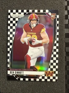 2024 Prizm Football Black & White Checkerboard #307 Ben Sinnott RC Commanders SP - Picture 1 of 2