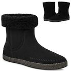 Nwob Womens Size 11 Black Ugg Ailish Cuffable Suede Moccasin Style Boots 1123666