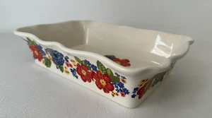 Pioneer Woman Casserole Baking Dish Fiona Floral 12x8x3 Ruffled Edge UNUSED - Picture 1 of 6