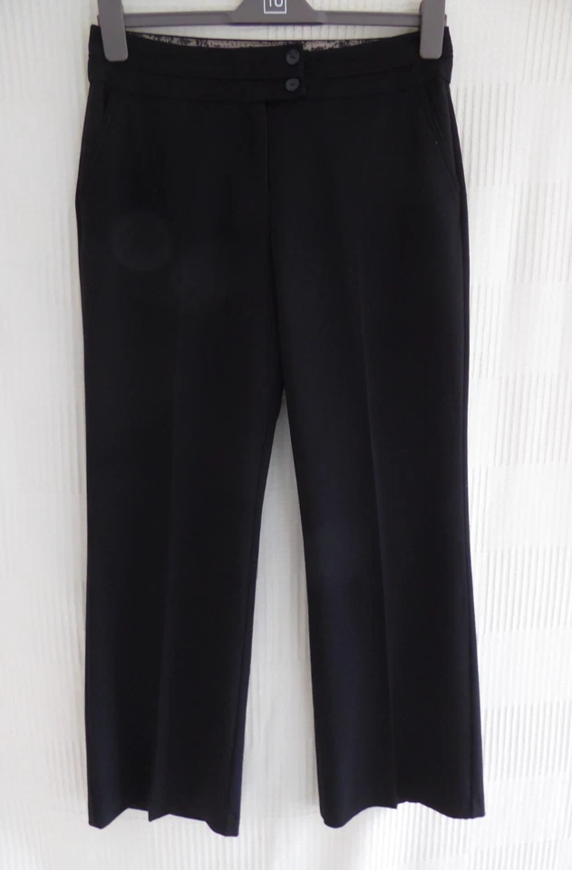 David Emanuel black straight leg trousers W 32" i'leg 29.5" Size 12 - Image 1 of 4