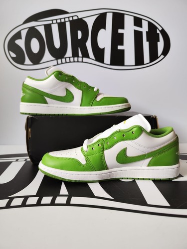 Nike Air Jordan 1 Low SE BG White Chlorophyll Lightening 8UK 9US NUOVISSIME