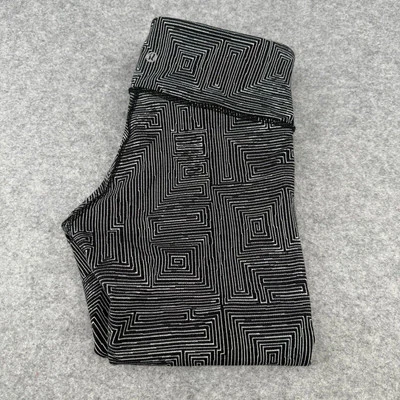 Lululemon Wunder Under Crop III tiro bajo 22" talla 6 negro blanco algodón suave Foto 1 de 4