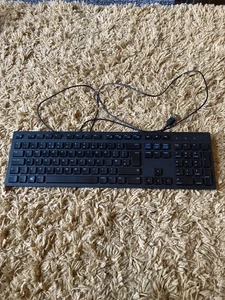 BLACK DELL USB WIRED SLIM QWERTY KEYBOARD - Picture 1 of 2