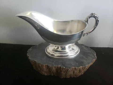 Vintage Sterling Silver Gravy Boat Unmarked 248 Gram 8 Troy oz Cover