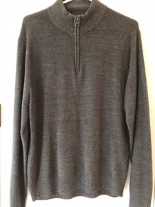 Dockers Sweater Quarter Zip Gray Men's Medium 100% Acrylic Argyle - Picture 1 of 7